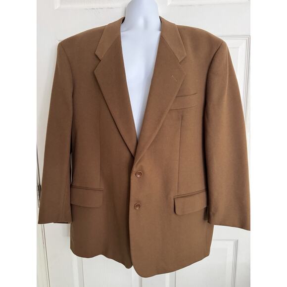MARIO ZEGNA Lubiam Men's Tan Orange Brown Wool Cashmere Blend Blazer 58L - Picture 3 of 11